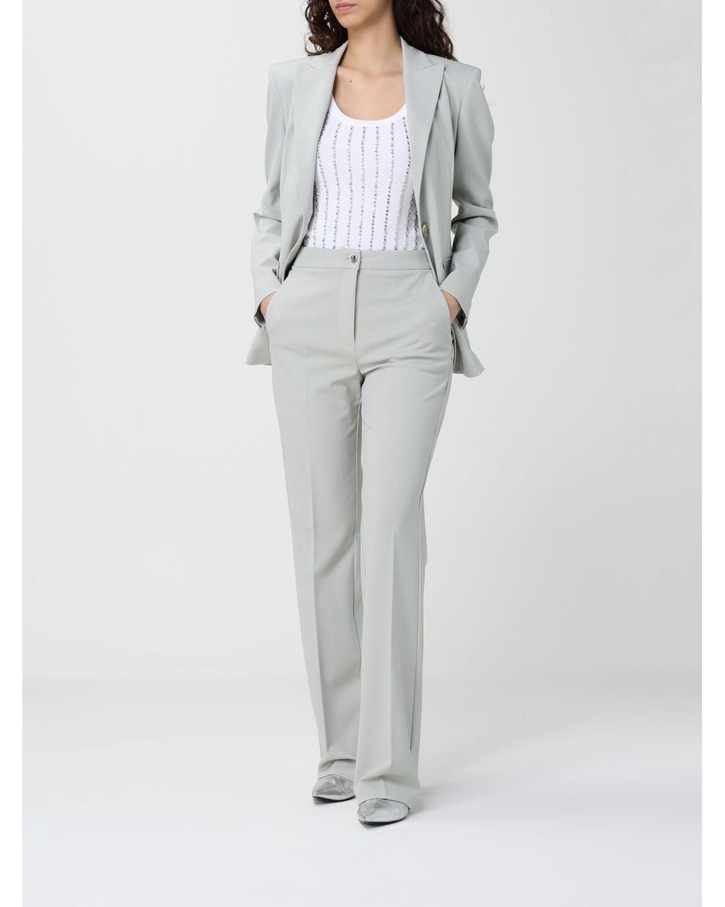 Pinko Gray Classic Crêpe Trousers
