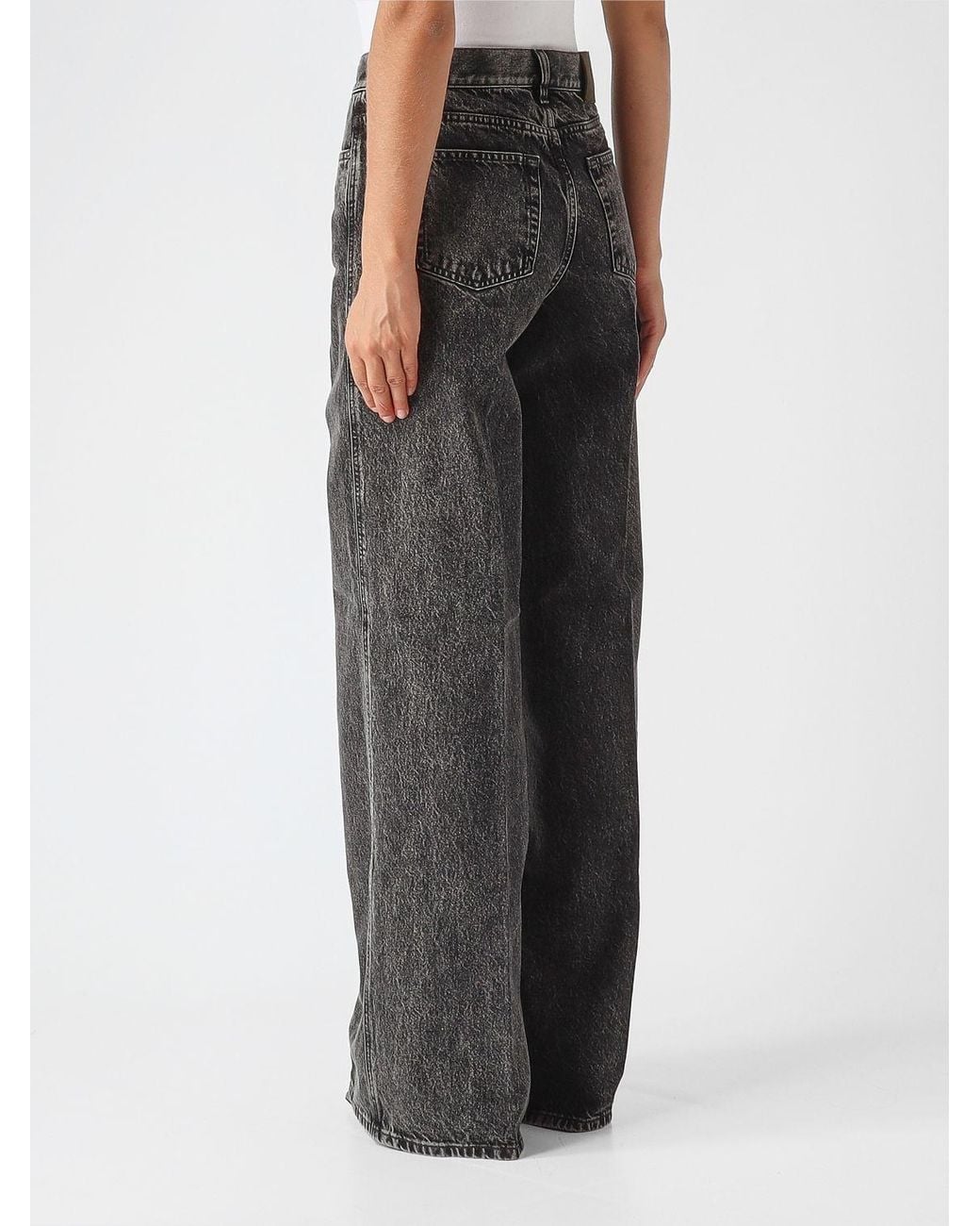 PT Torino Black Mid-Rise Wide-Leg Cotton Denim Jeans