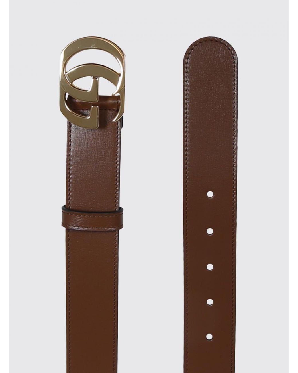Gucci White Smooth Calfskin Leather Belt With Gg Monogram Buckle for men