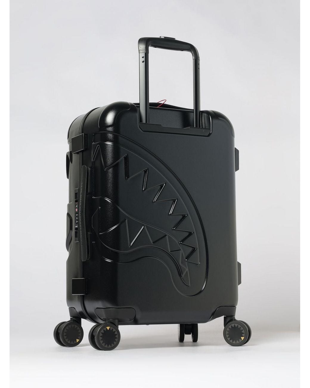 Sprayground Black Polycarbonate Travel Trolley With Embossed Logo And Tsa Lock for men