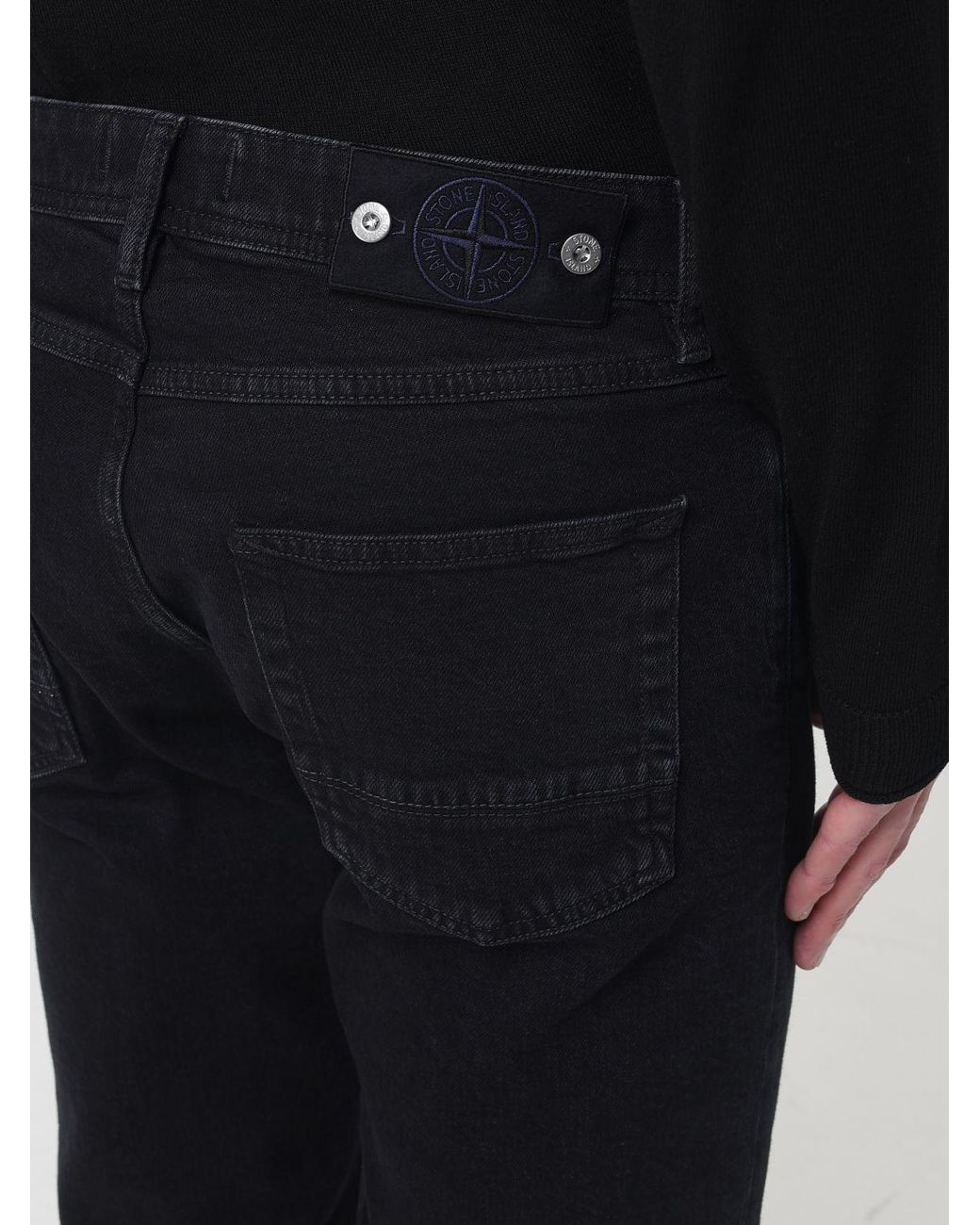 Stone Island Black Stretch Denim Slim Fit Jeans for men