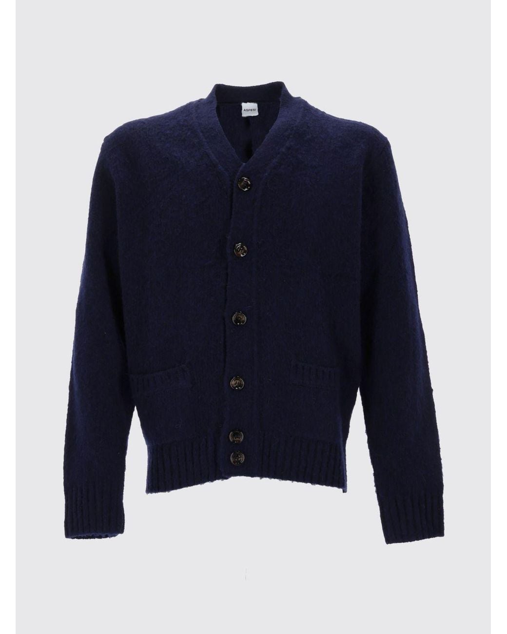 Aspesi Blue V-Neck Cardigan for men