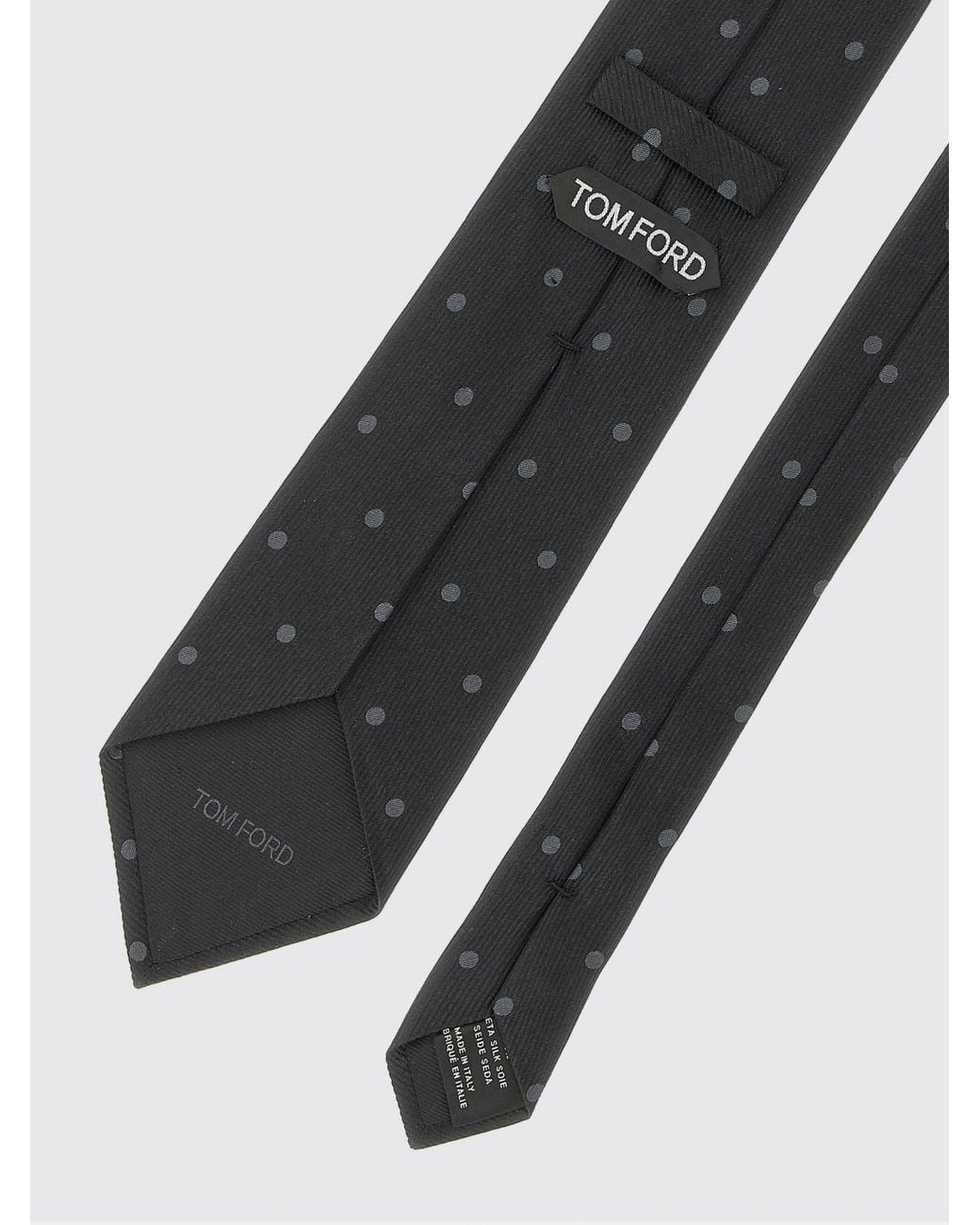 Tom Ford White Micro Polka Dot Patterned Tie for men