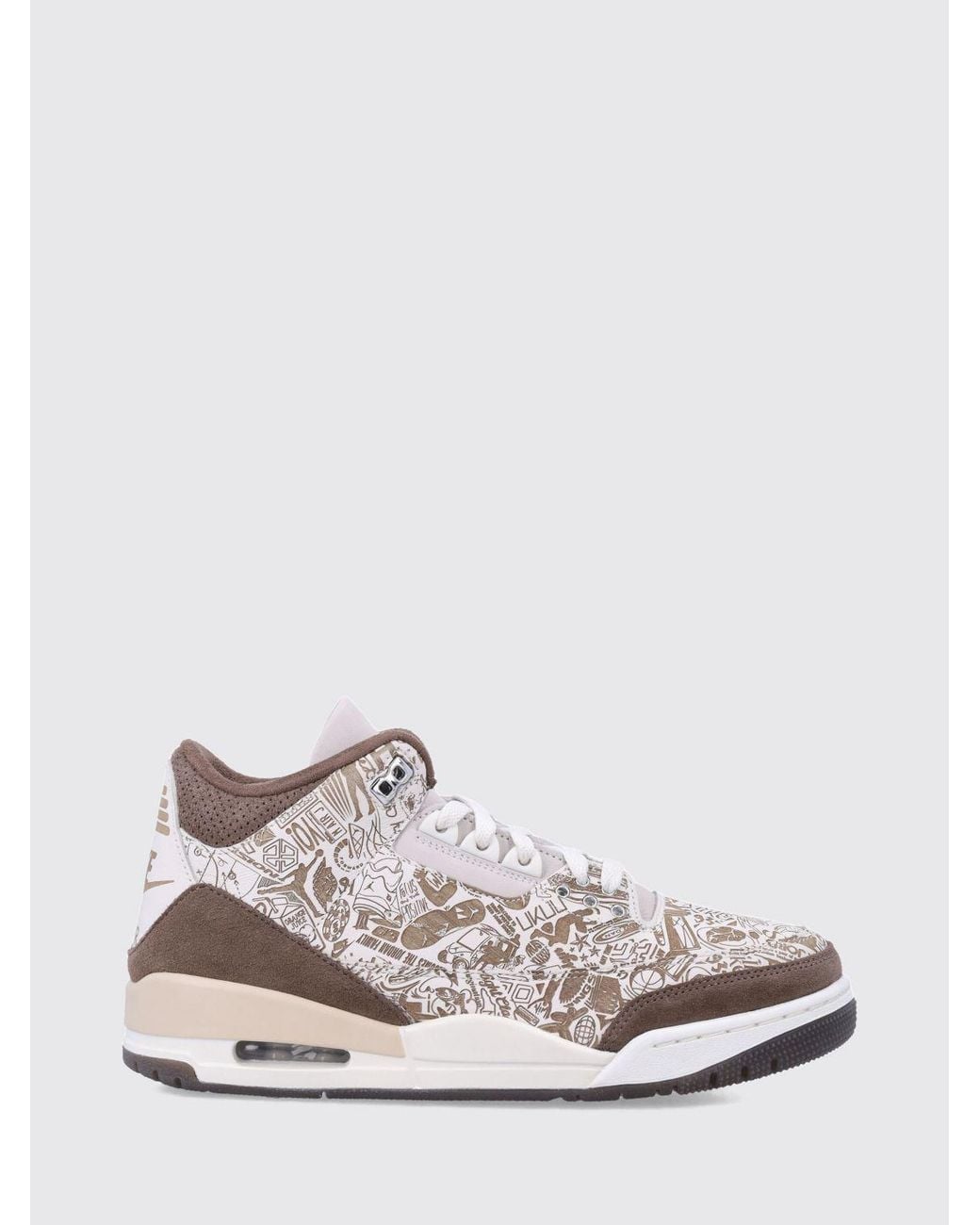 Nike White Air Jordan 3 Retro High-Top Leather Trainers With Graphic Print for men