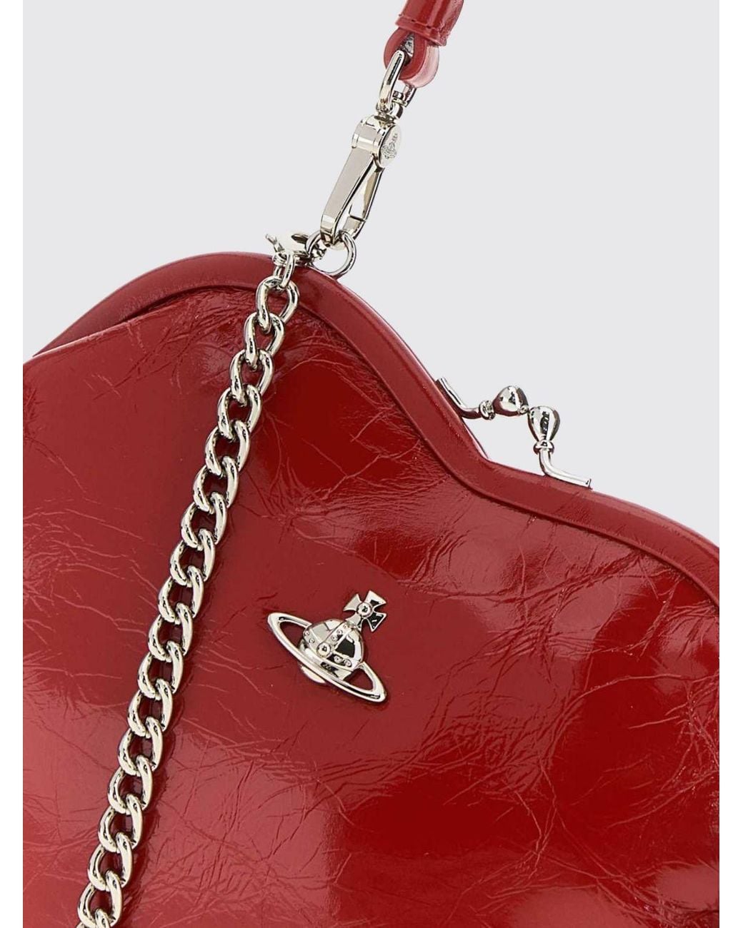 Vivienne Westwood Red Belle Heart Mini Heart-Shaped Leather Bag With Orb Logo