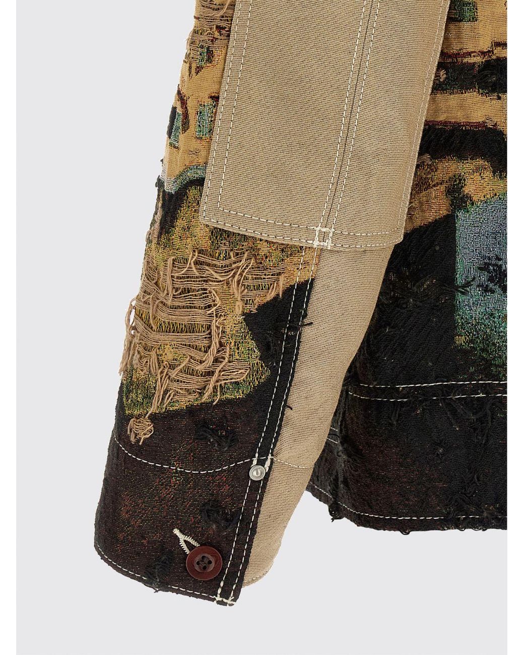 Junya Watanabe Gray Graphic Print Jacquard Light Jacket With Patch Pockets for men