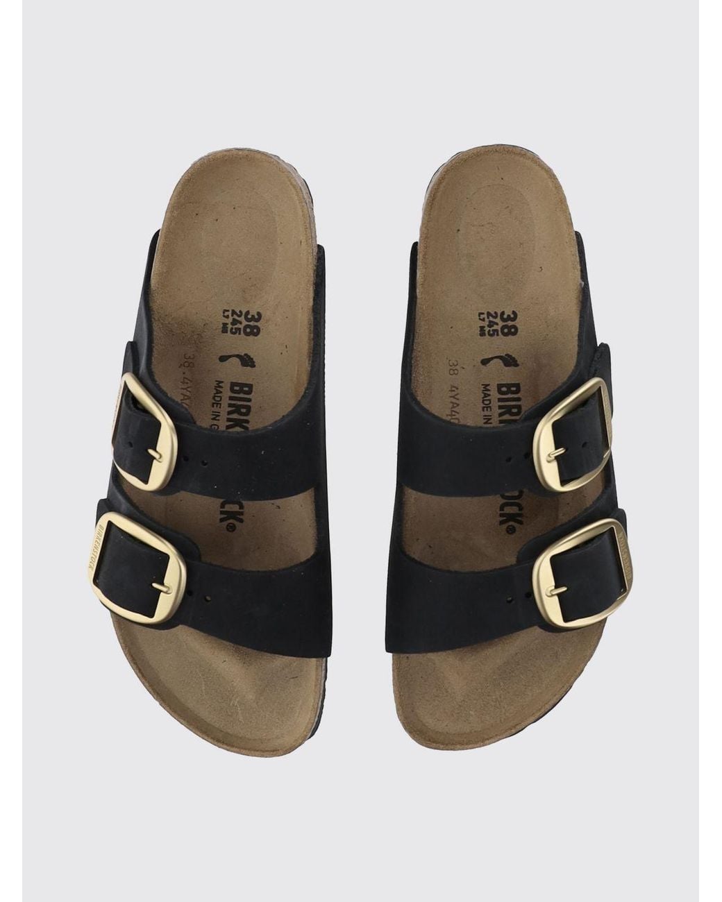 Birkenstock Black Arizona Big Buckle Nubuck Sandal