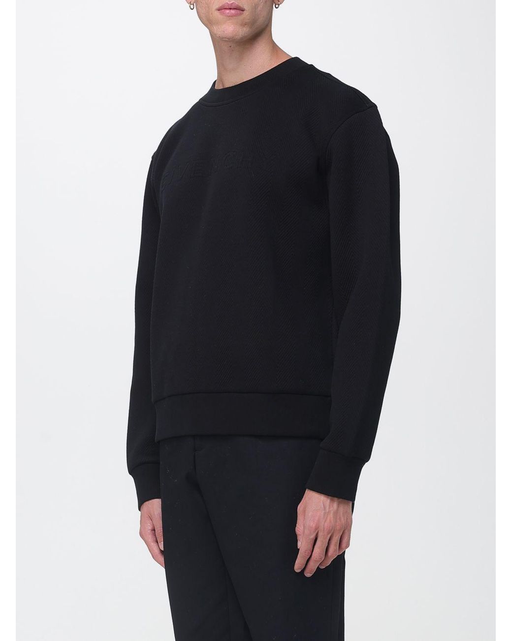 Givenchy Blue Crewneck Cotton-Blend Sweatshirt With Dropped Shoulders for men
