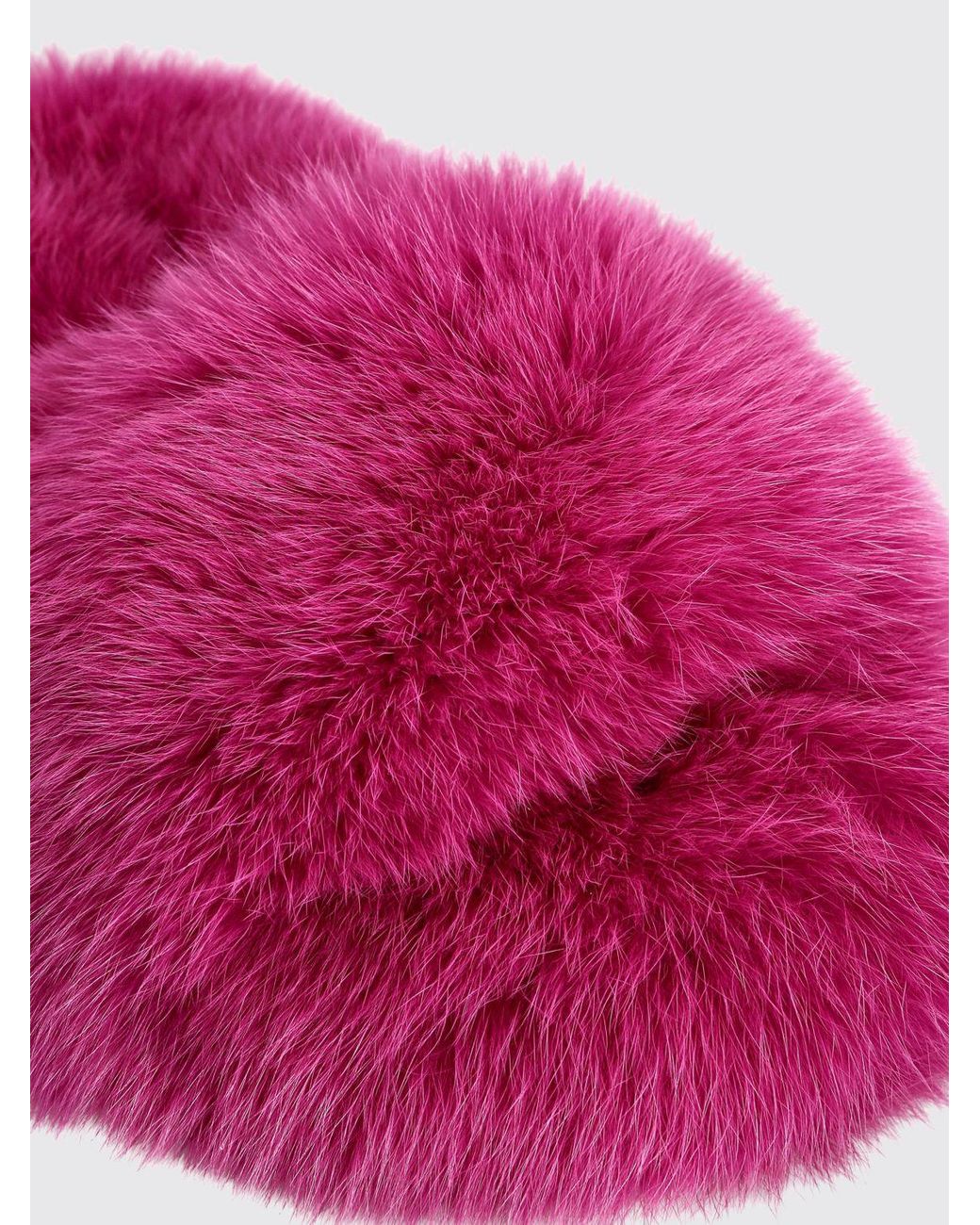 Philipp Plein Pink Solid Colour Fur Slide Sandals With A Low Heel