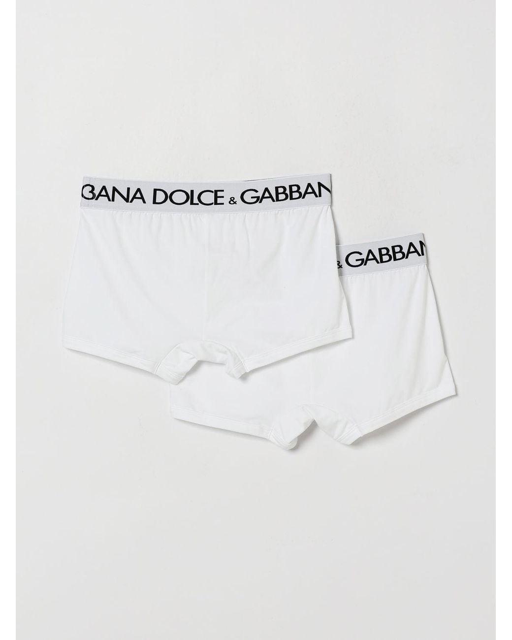 Dolce & Gabbana White Dolce &Amp Gabbana Slim Fit Stretch-Cotton Boxer Briefs With Logo Waistband for men
