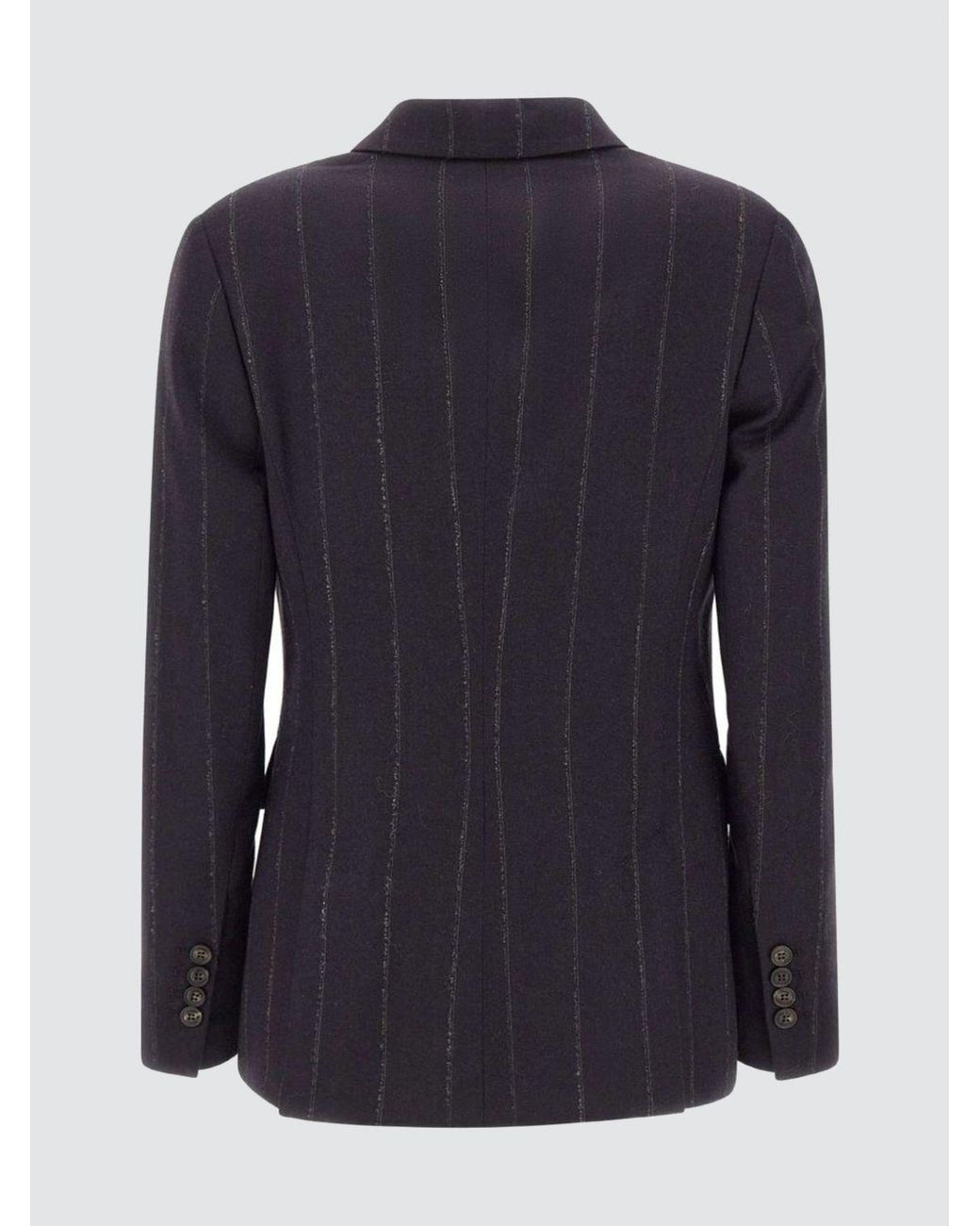Eleventy Blue Pinstriped Double-Breasted Virgin Wool And Silk Blazer