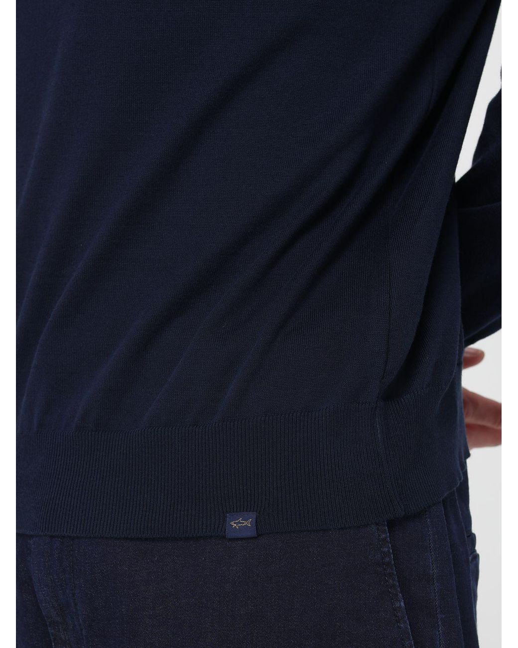 Paul & Shark Blue Paul &Amp Shark Basic Cotton Crew Neck Sweater for men