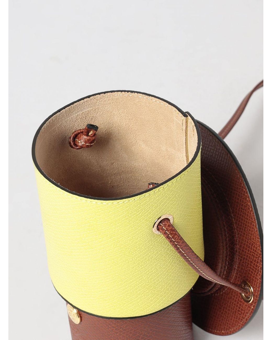 Longchamp Yellow Épure Bicolour Cross-Body Bottle Holder