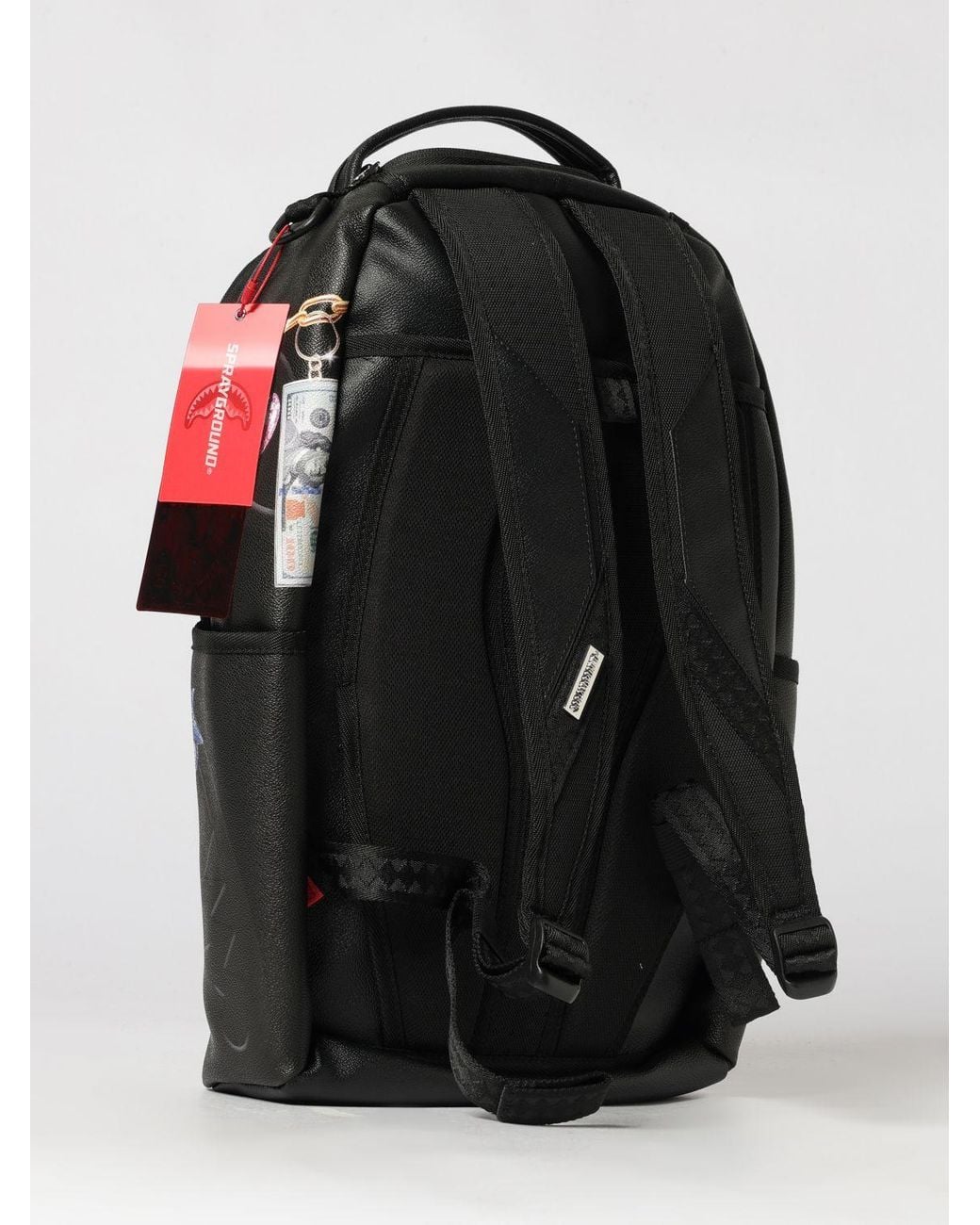 Sprayground Black Printed Hanging Stuff Backpack for men
