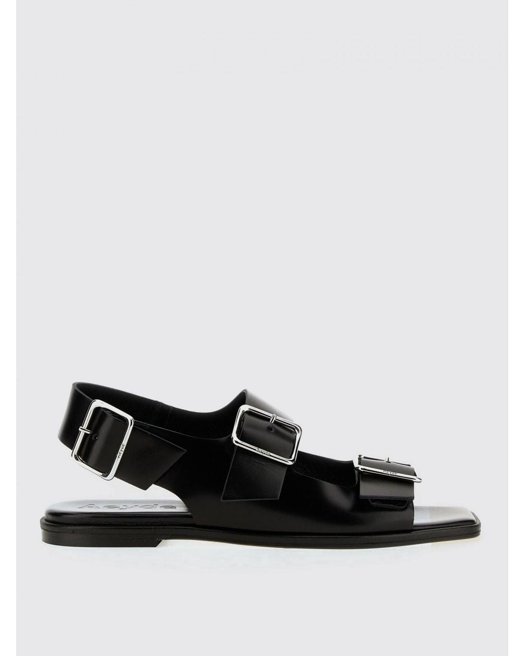 Aeyde Black Buckle Sandals Flat Minimalist Design