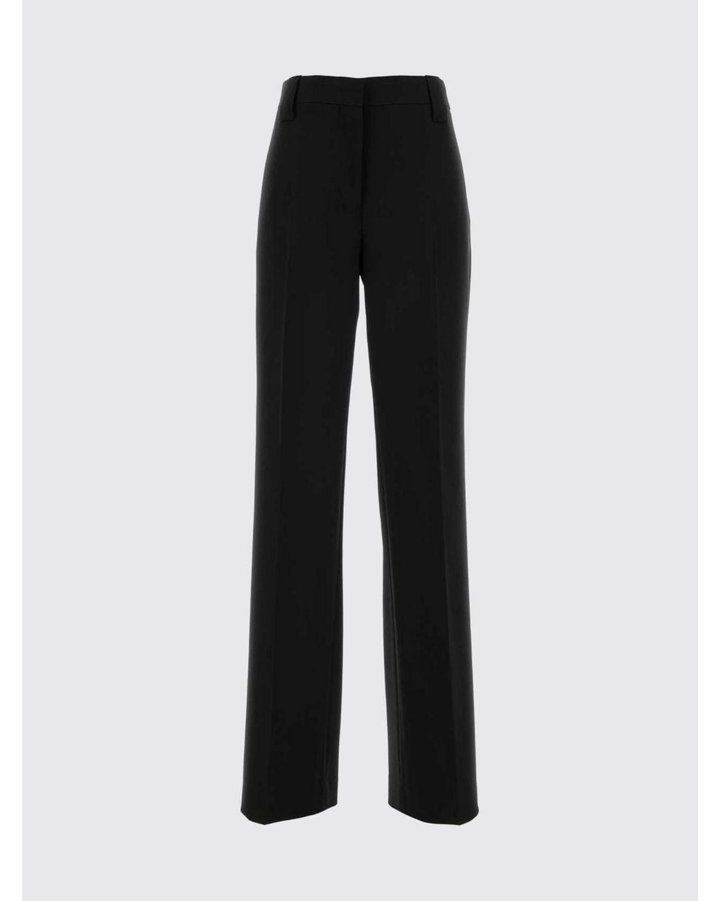 Versace Black Straight-Leg Stretch Virgin Wool Trousers With Medusa Logo Detail