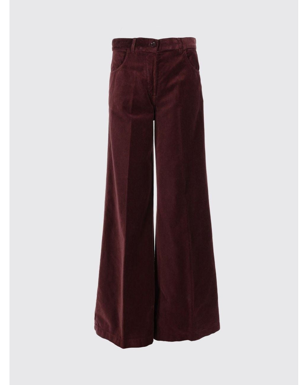 Aspesi Mid-Rise Flared Velvet Trousers