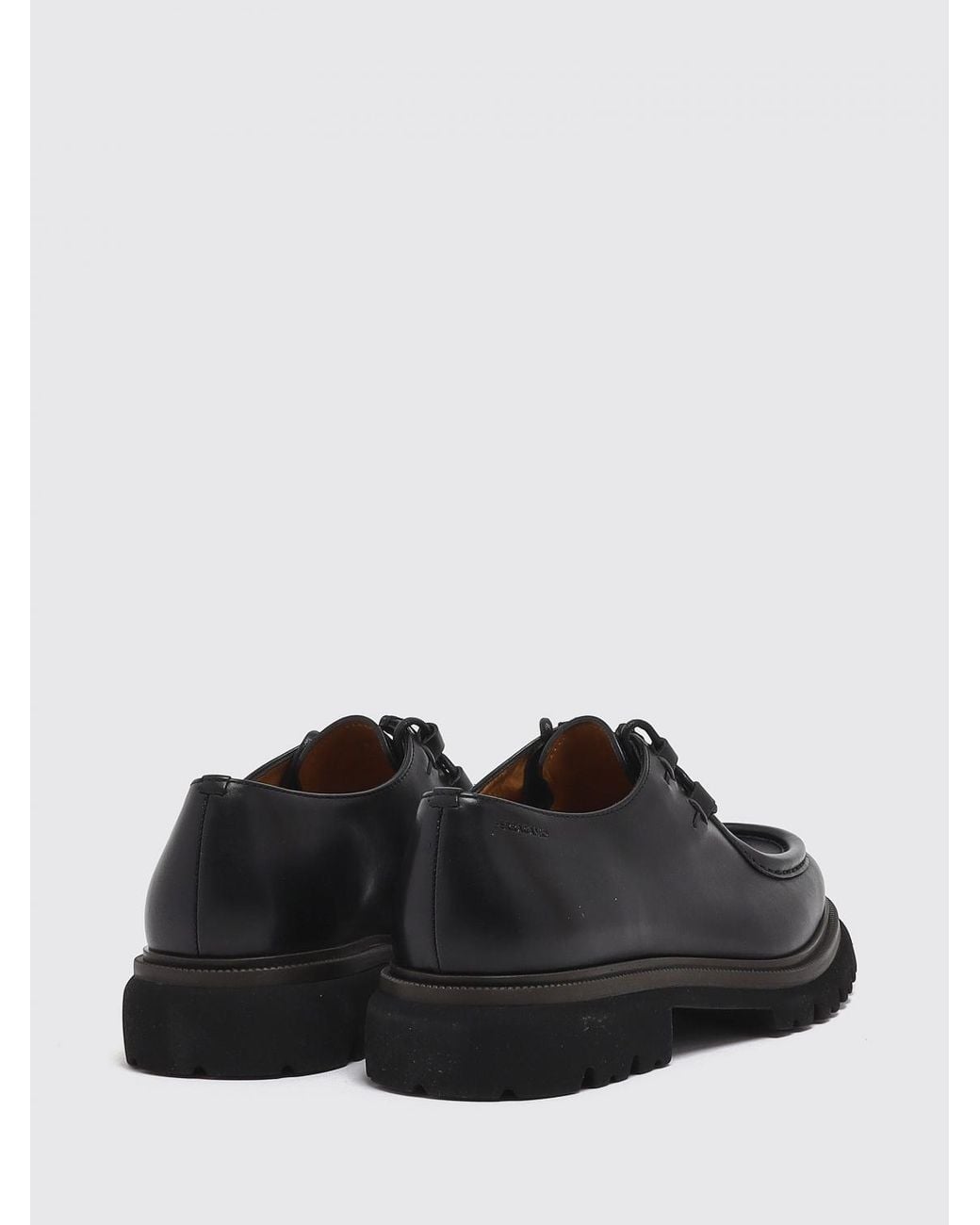 Ferragamo White Smooth Calfskin Derby Shoes With Lug Sole for men