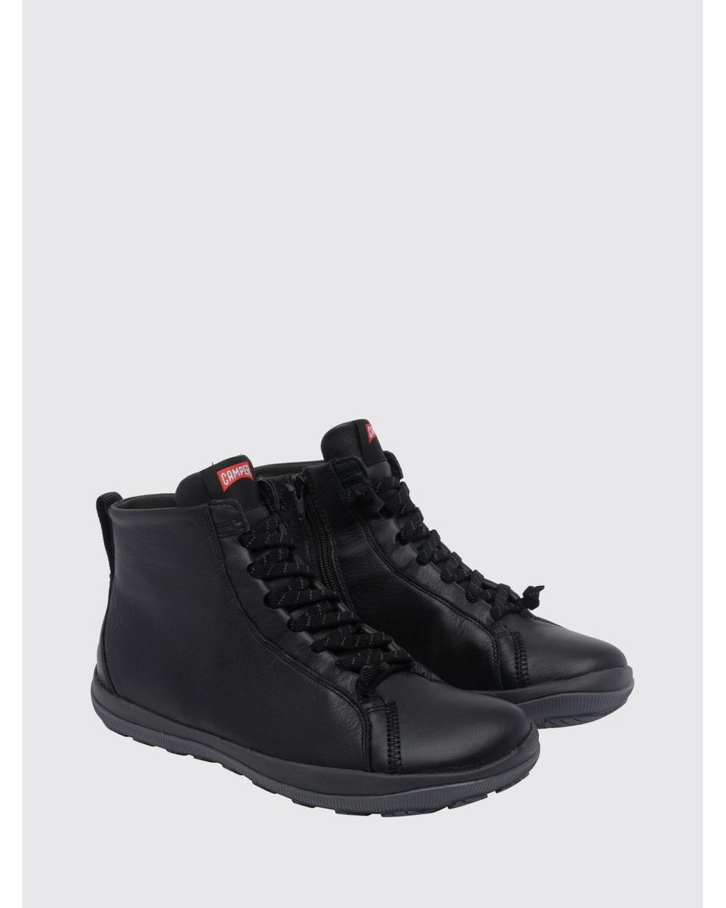 Camper Black Peu Pista Gm Leather And Gore-Tex Technical Fabric Ankle Boots for men