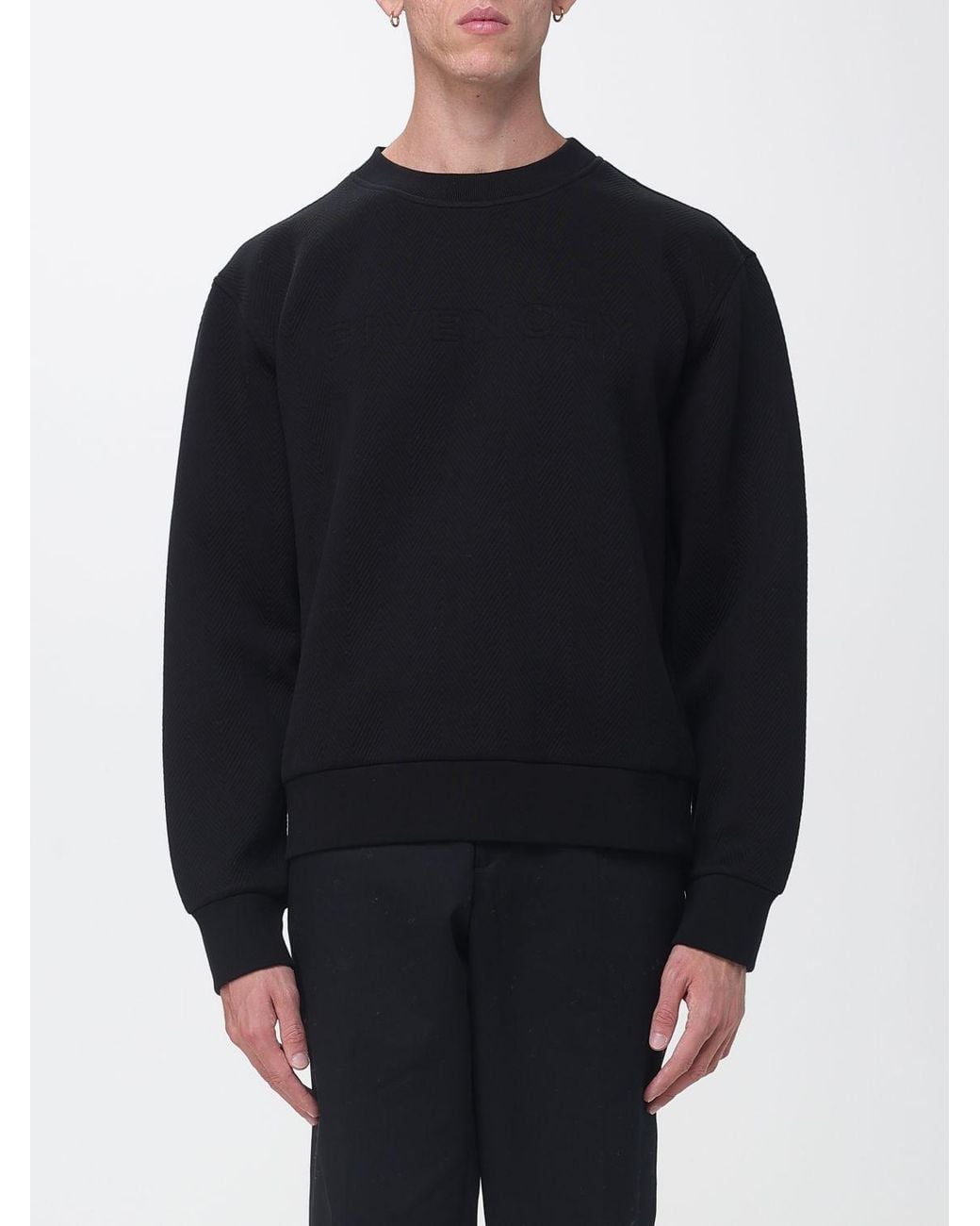 Givenchy Blue Crewneck Cotton-Blend Sweatshirt With Dropped Shoulders for men