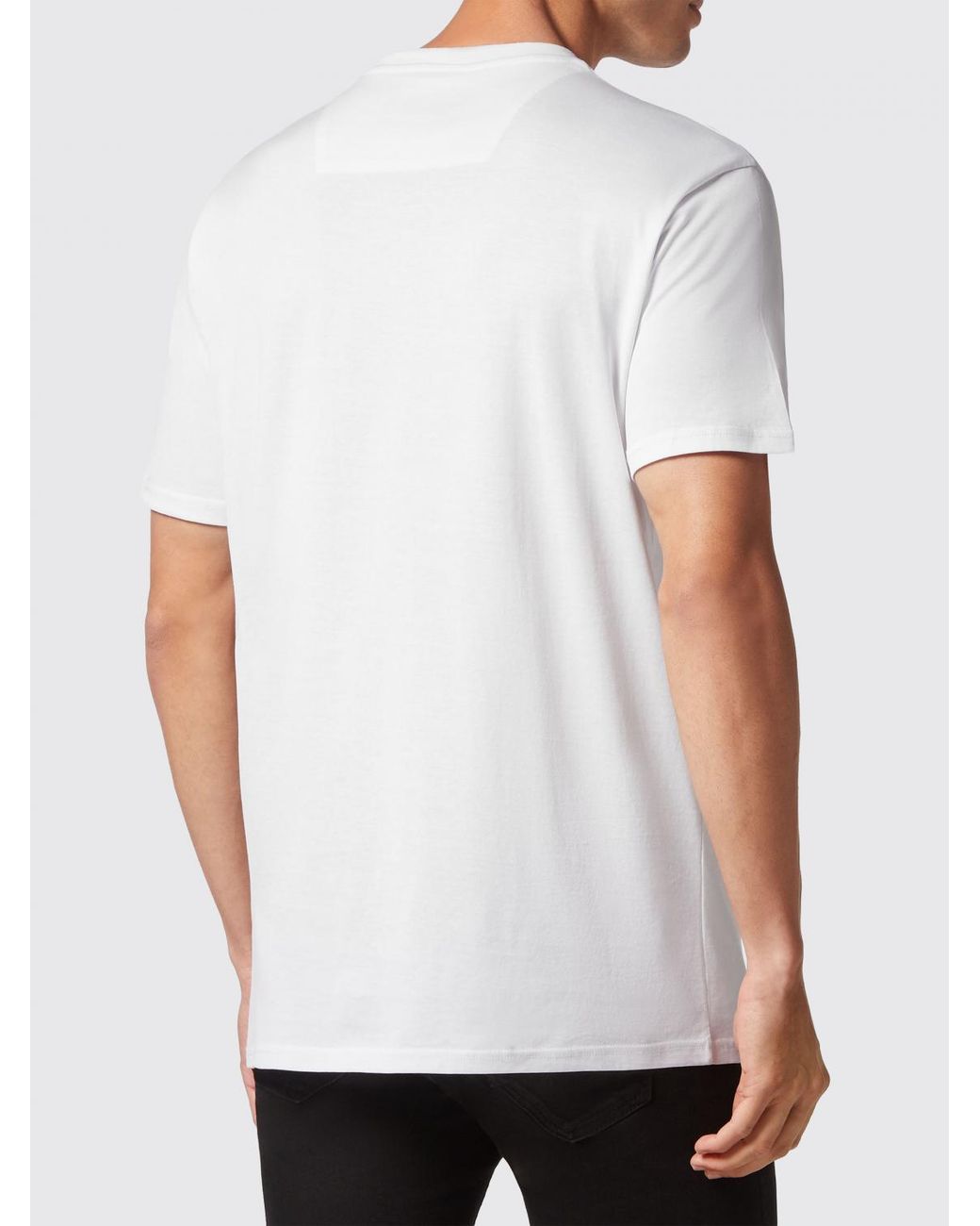 Philipp Plein White Short-Sleeved Cotton T-Shirt With Skull Print for men