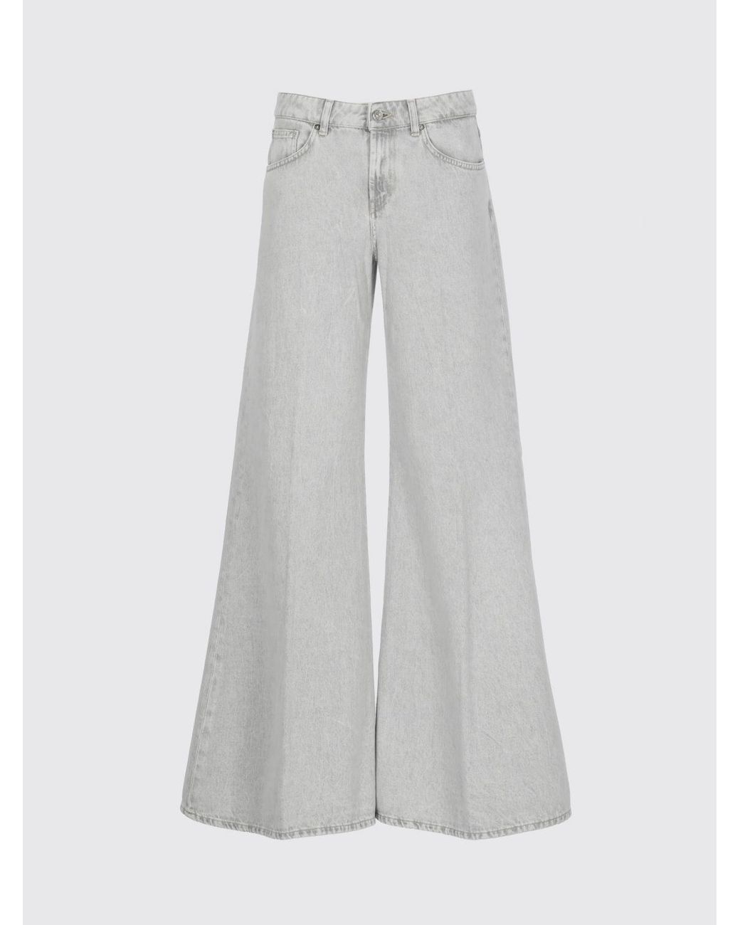 Dondup Gray Flare Cotton Denim Jeans
