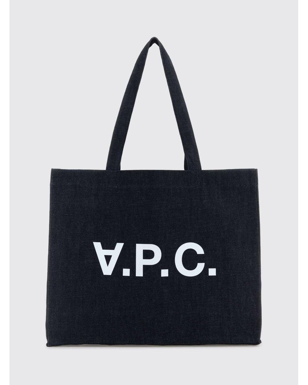 Bolso Tote De Denim De Algodón A.P.C. de hombre de color Black