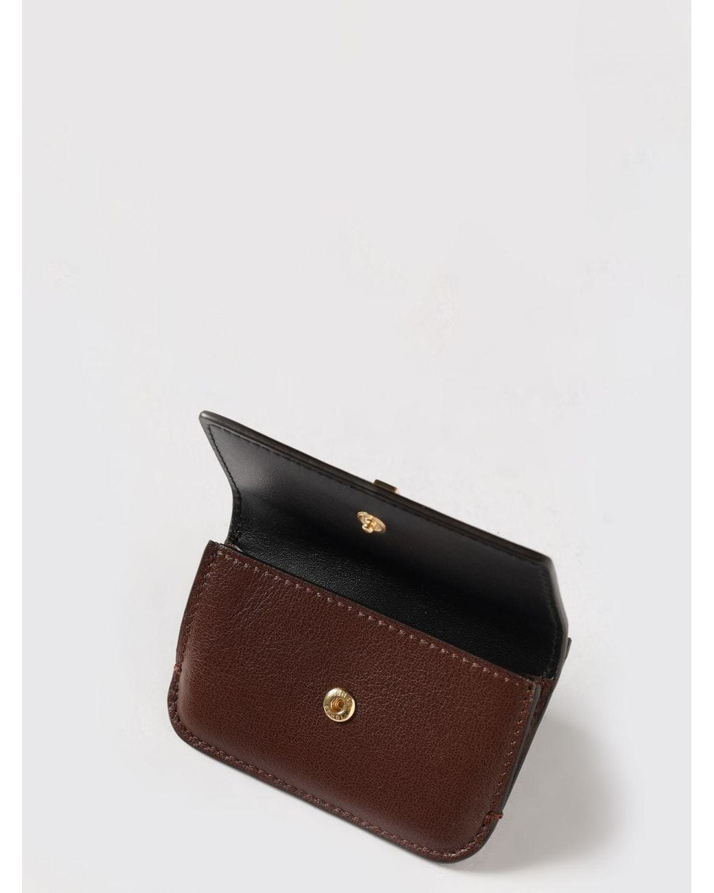 Fendi Brown Leather Credit Card Holder for men