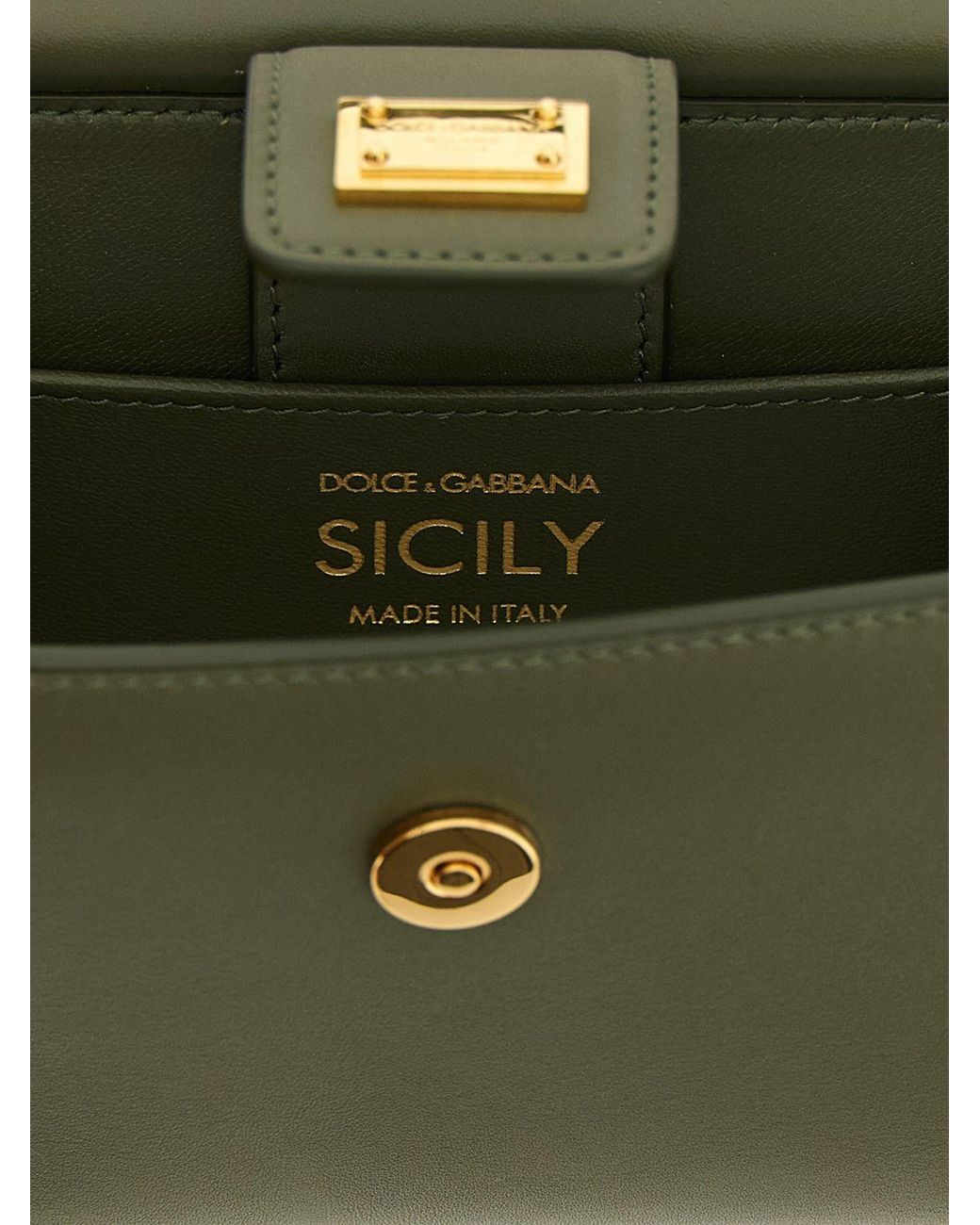 Dolce & Gabbana Green Dolce &Amp Gabbana Sicily Mini Plongé Leather Bag