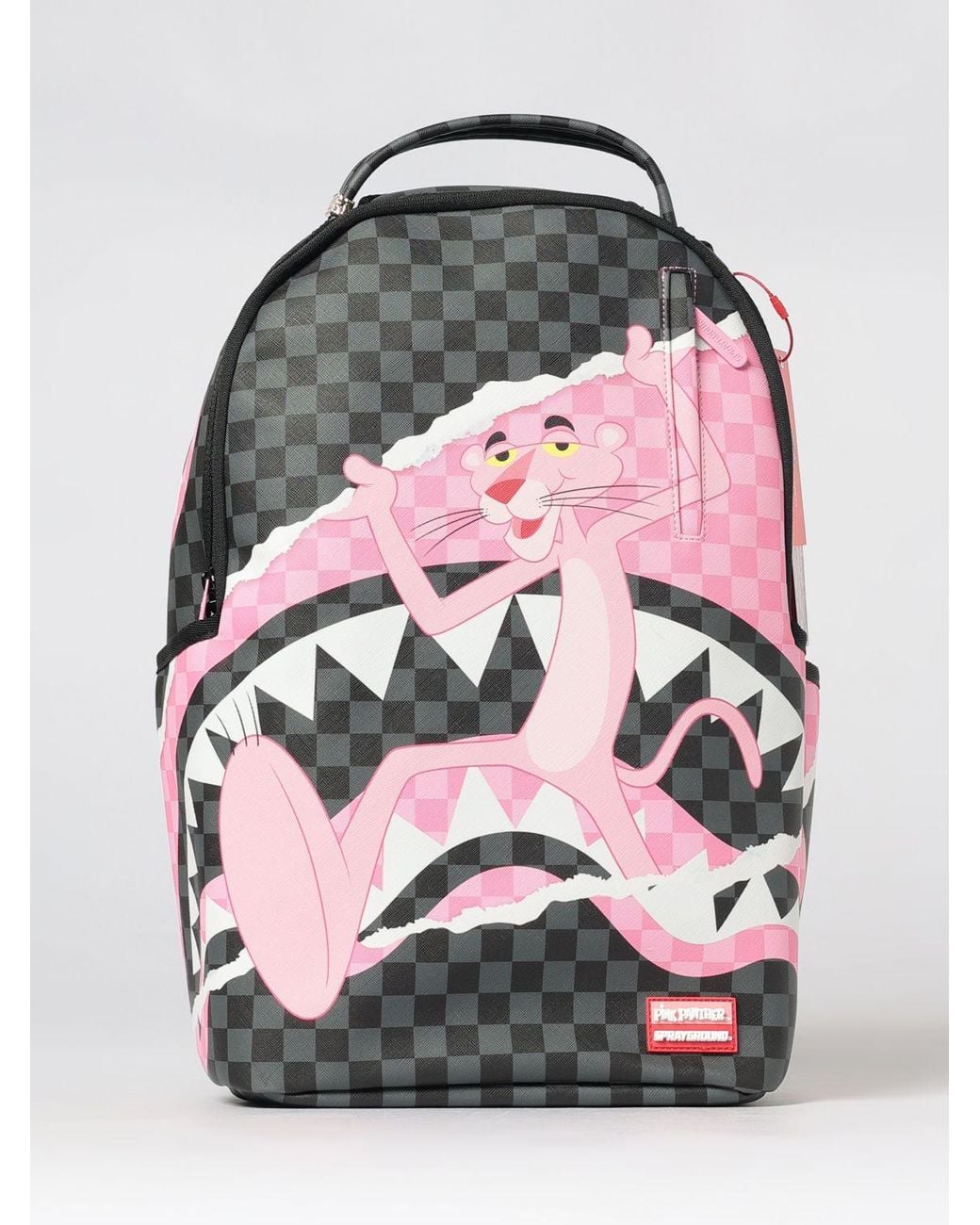 Sprayground Gray Panther On The Run Check Print Backpack for men