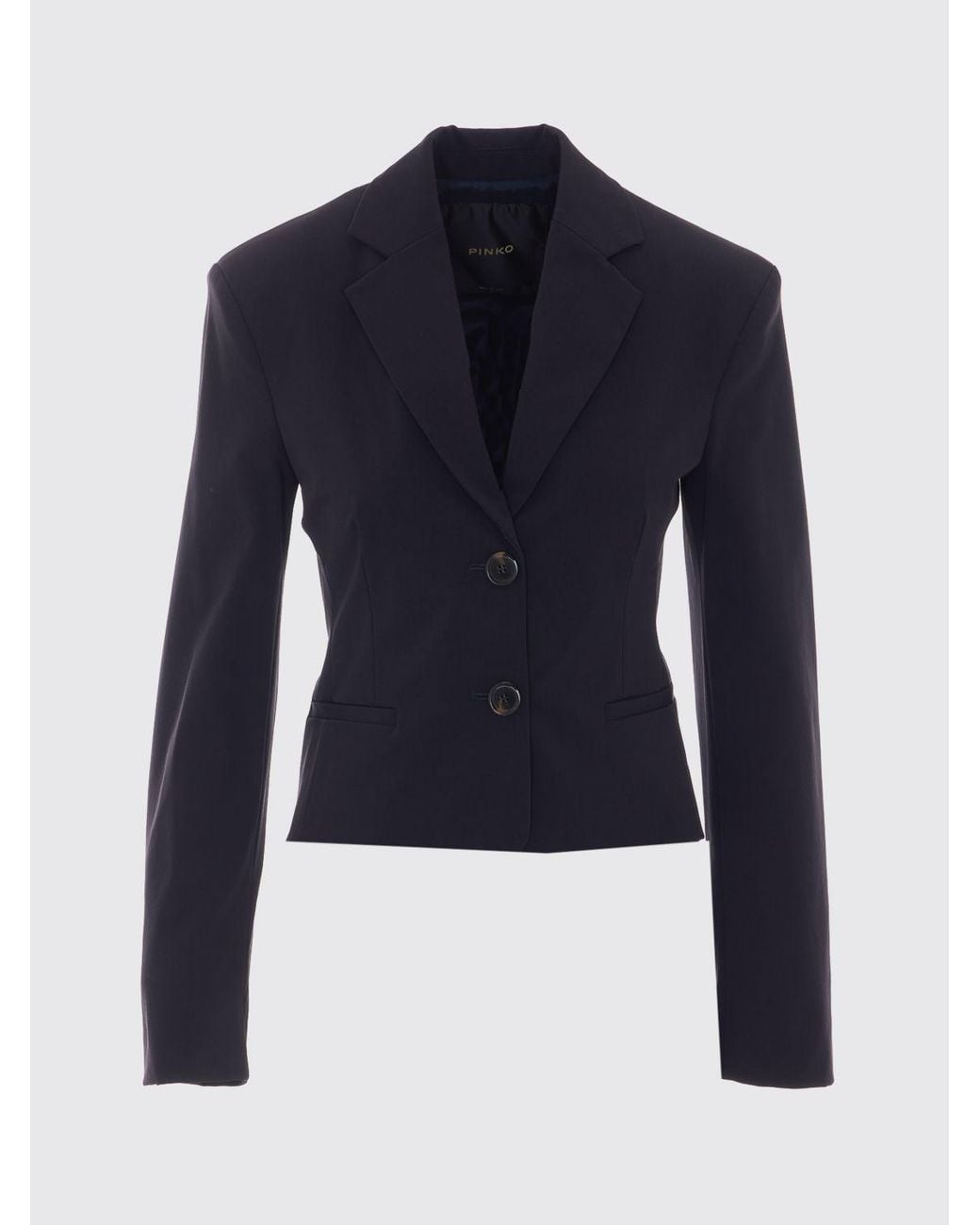 Pinko Blue Slim Fit Single-Breasted Crêpe Blazer With Two-Button Closure
