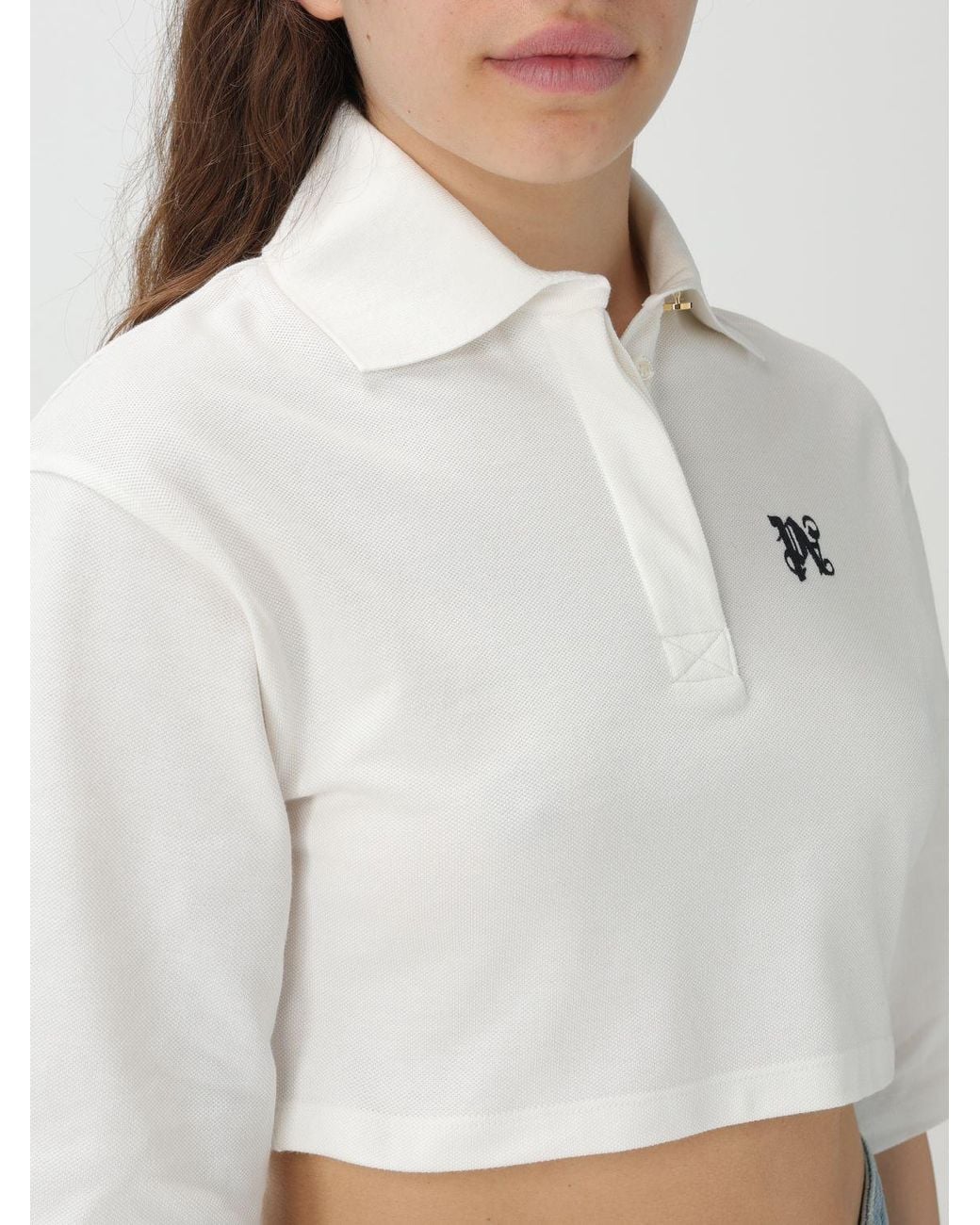 Palm Angels White Polo Shirt