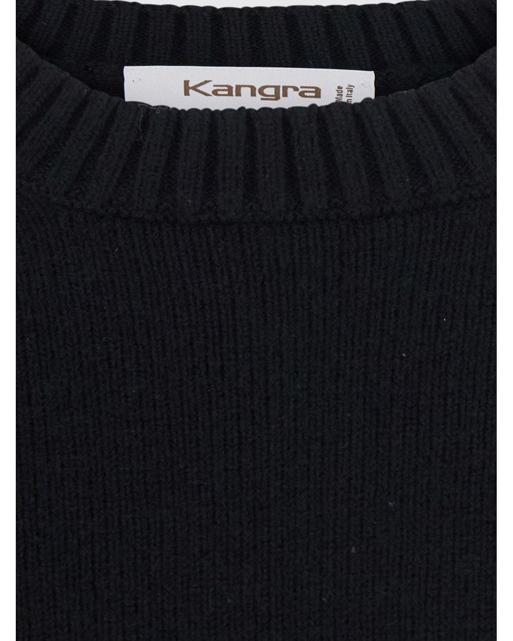 Kangra Blue Wool And Cashmere Blend Crewneck Sweater With Ribbed Trims for men