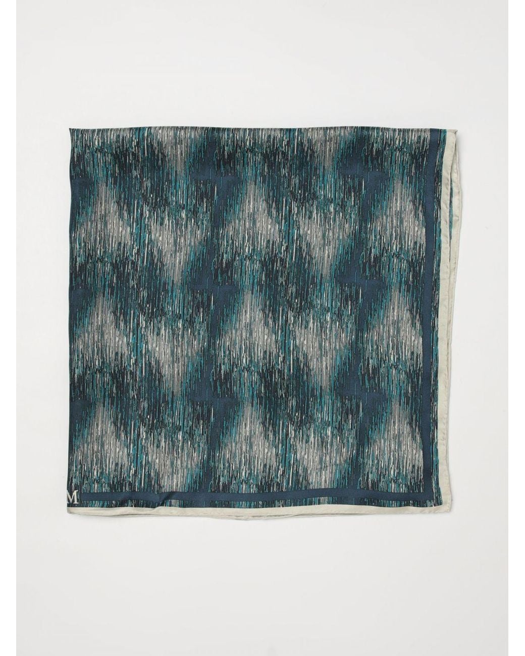 Max Mara Blue Printed Silk Foulard
