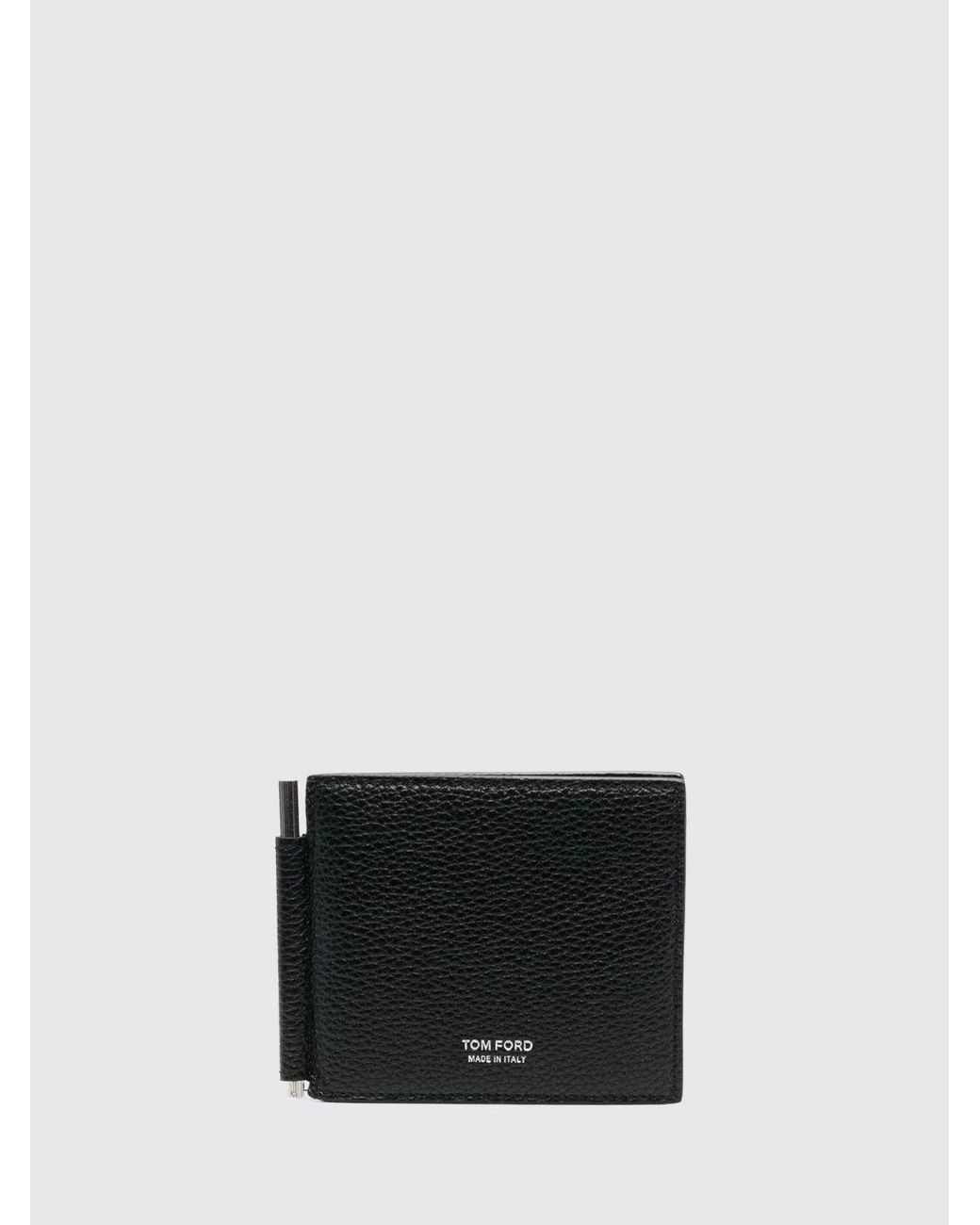 Tom Ford White Bifold Leather Wallet With Money Clip And Eight Card Slots for men