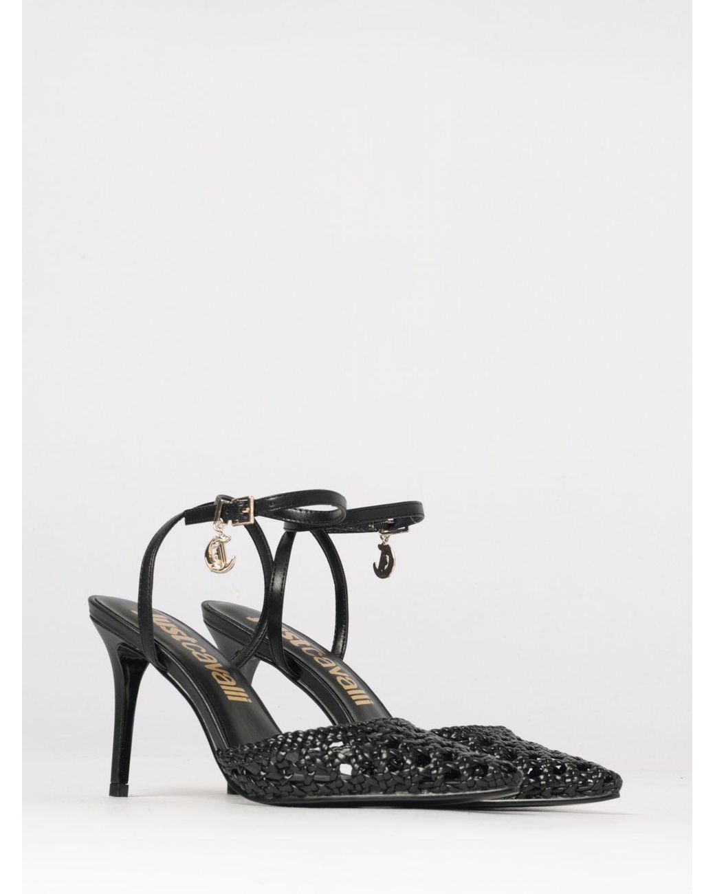 Just Cavalli White Braided Faux Leather Pumps