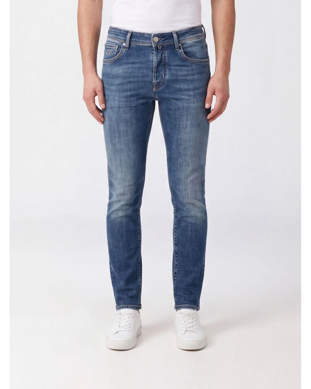 Jacob Cohen Blue Mid-Rise Skinny Fit Stretch Denim Jeans for men