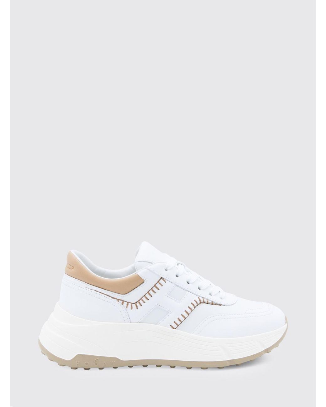 Hogan White H669 Nappa Leather Sneakers