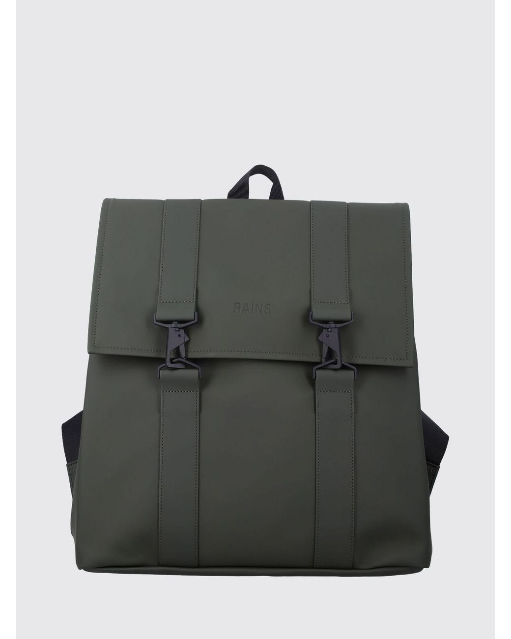 Rains Gray Msn Waterproof Backpack With Hook Closure And Adjustable Straps for men