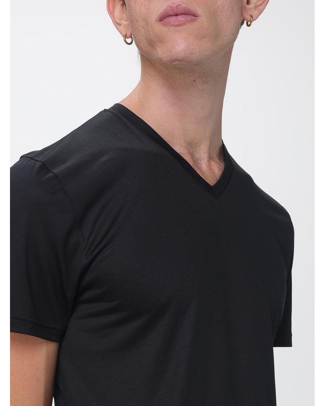 Gucci Black V-Neck Slim Fit Stretch Modal Jersey T-Shirt for men