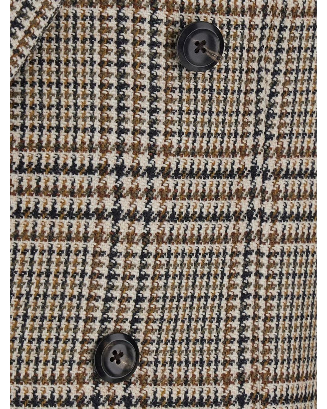Emporio Armani Gray Double-Breasted Virgin Wool Blazer With Houndstooth Pattern for men