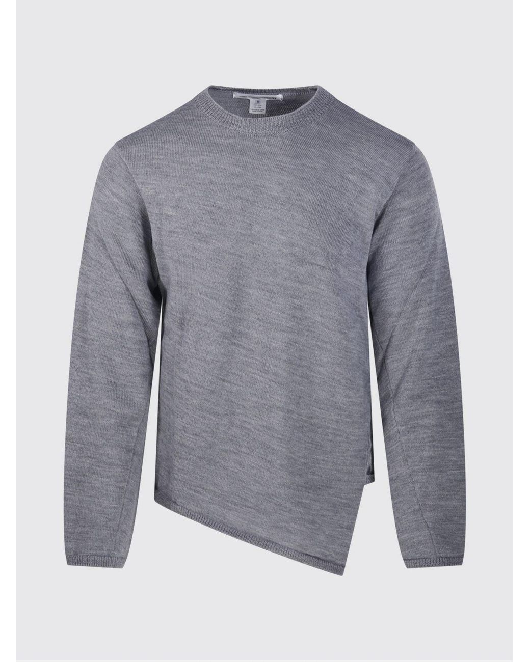 Comme des Garçons Gray Asymmetric Hem Crewneck Jumper for men