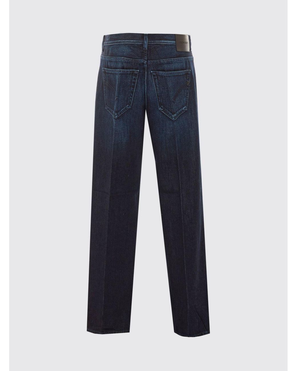 Vaqueros Anchos Jacklin De De Talle Medio En Denim De Algodón Dondup de color Blue