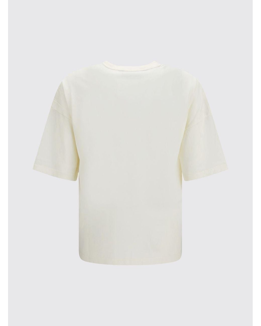 Palm Angels White Cotton Crew Neck T-Shirt With Contrast Logo for men