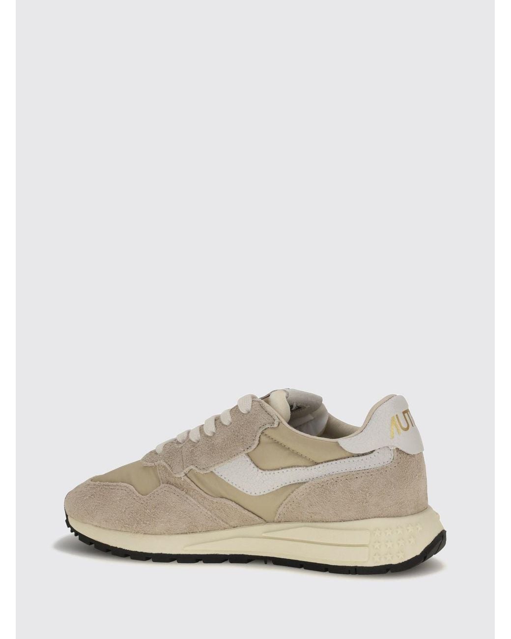 Autry White Reelwind Nylon And Suede Sneakers With Serrated Sole