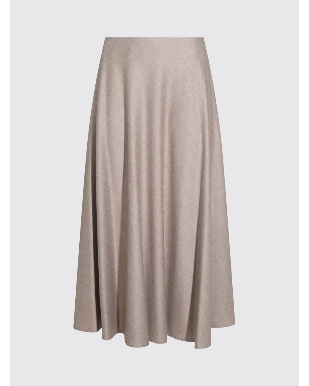 Tagliatore Brown High-Waisted A-Line Midi Skirt