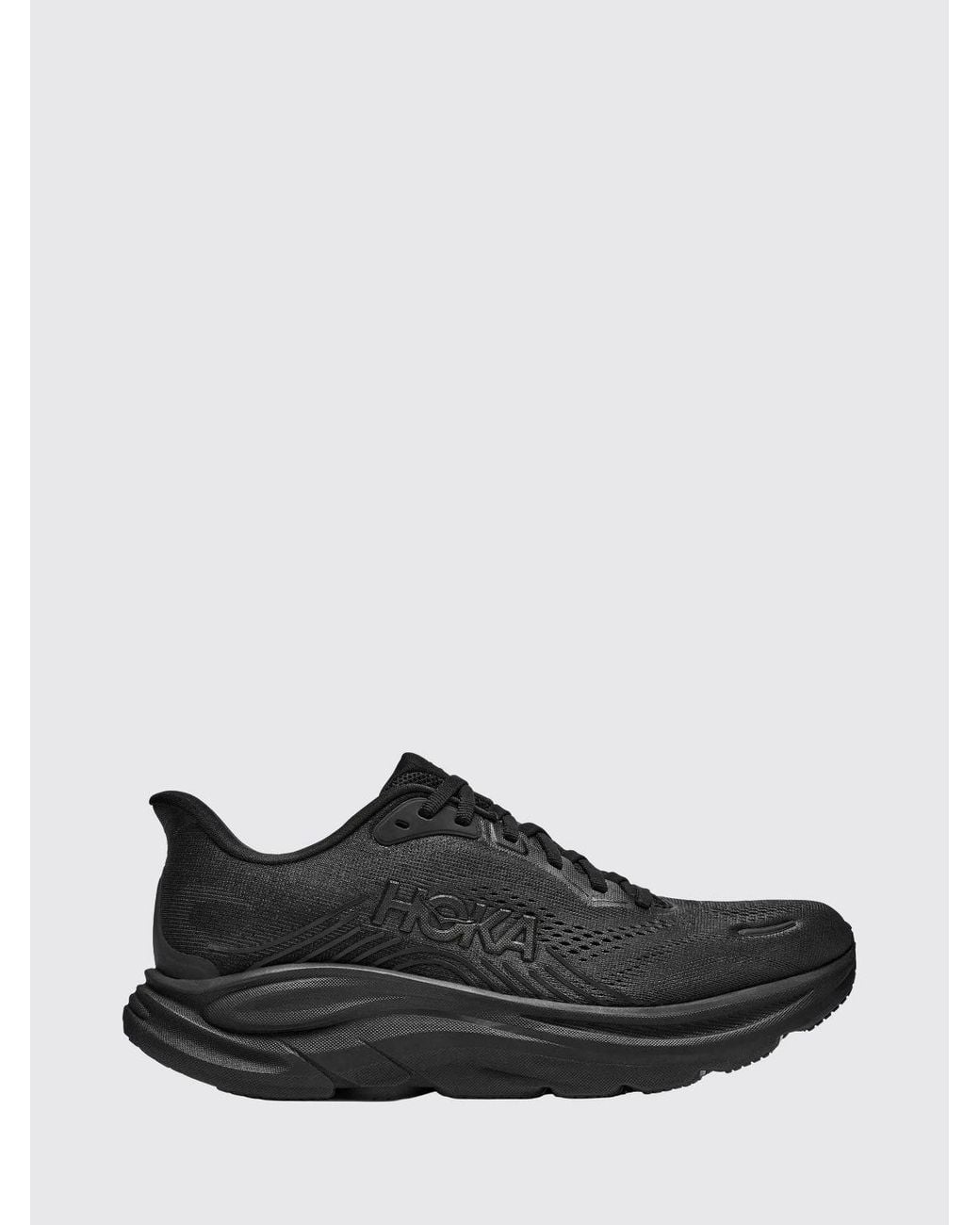 Hoka One One Black Clifton 11 Cushioned Breathable Technical Mesh Running Trainers for men