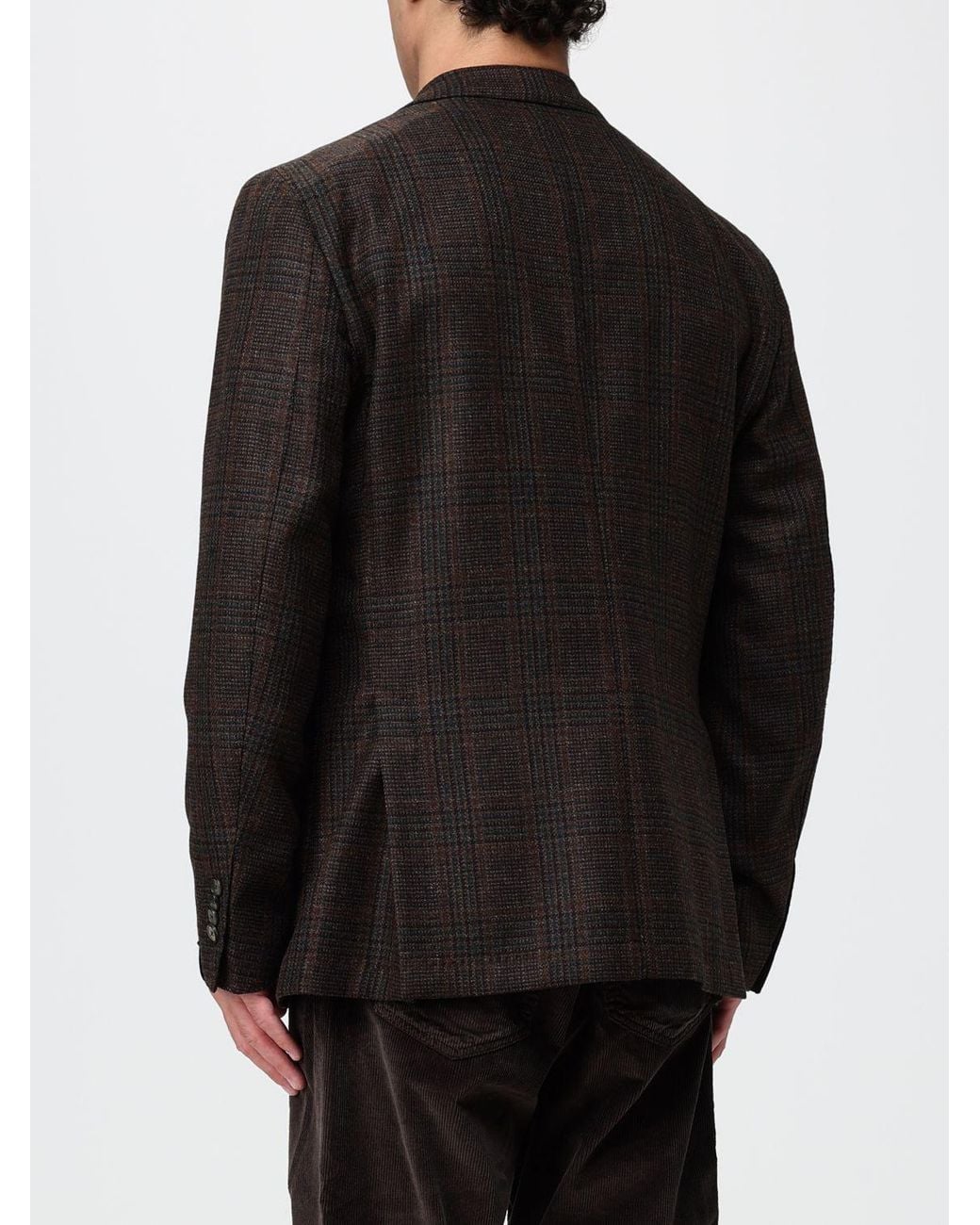 Santaniello Black Single-Breasted Super 110's Virgin Wool Blazer for men