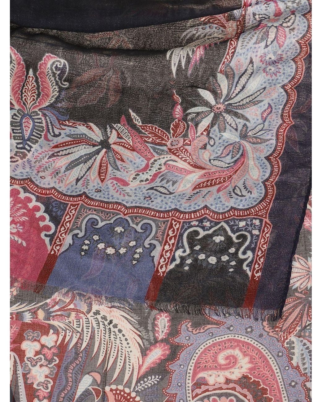 Etro Multicolor Modal And Cashmere Scarf With Iconic Paisley Print And Fringed Hem for men