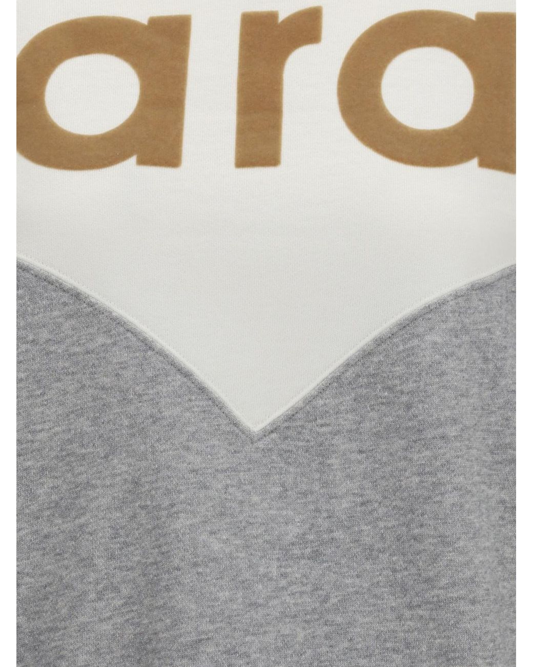 Isabel Marant Gray Relaxed Fit Crewneck Cotton Sweatshirt With Logo